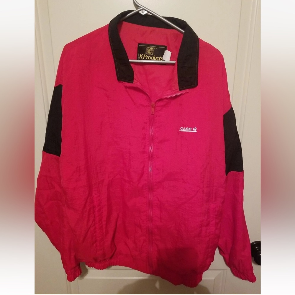 Vintage K-Products Case IH Men's Sz XL Jacket Windbreaker RED/BLACK